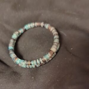 Turquoise and Brown Beaded Bracelet